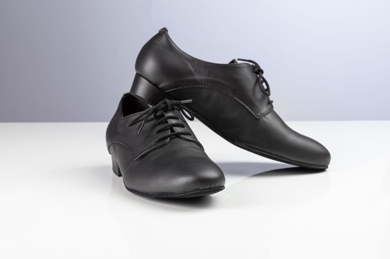 Dance shoes art. 303/C leather sole Men's leather model, 2.5 cm heel