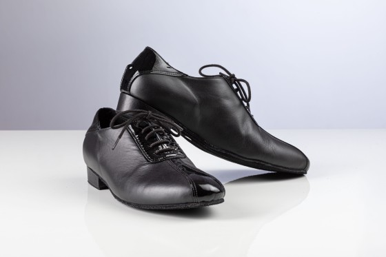 Dance shoes art. 315 Men's model in leather and patent leather, 2.5 cm heel, buffalo sole